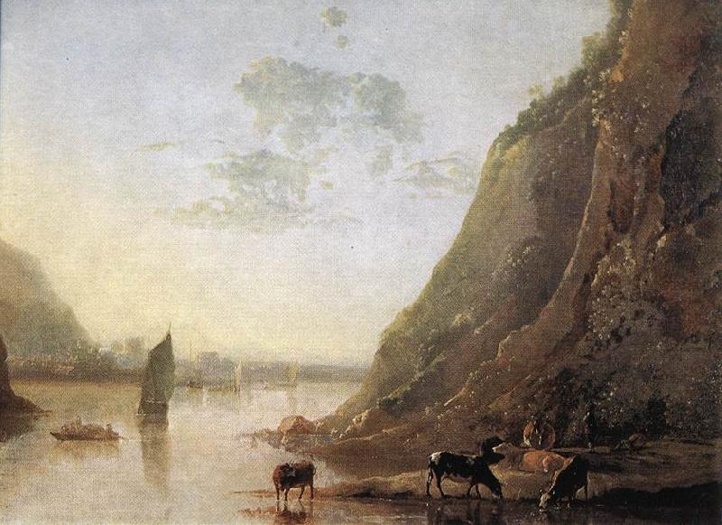 CUYP, Aelbert River-bank with Cows sd Sweden oil painting art